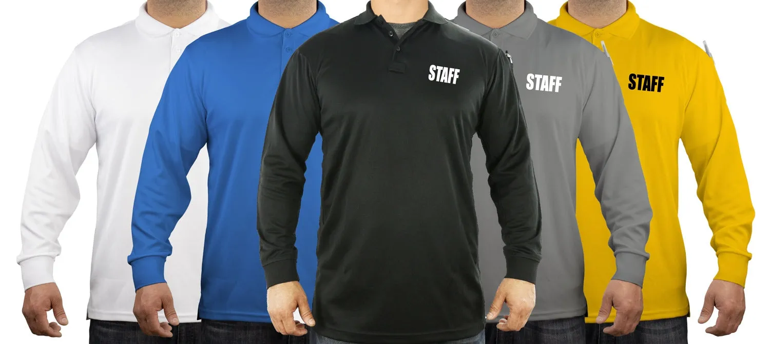 100% Polyester Staff Tactical Performance Polo Long Sleeve Shirt