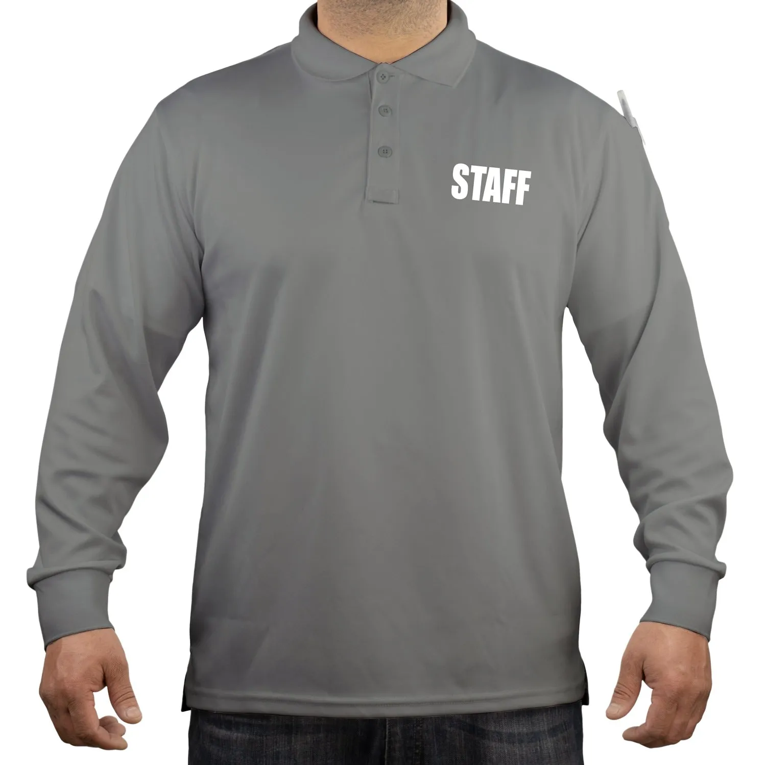 100% Polyester Staff Tactical Performance Polo Long Sleeve Shirt