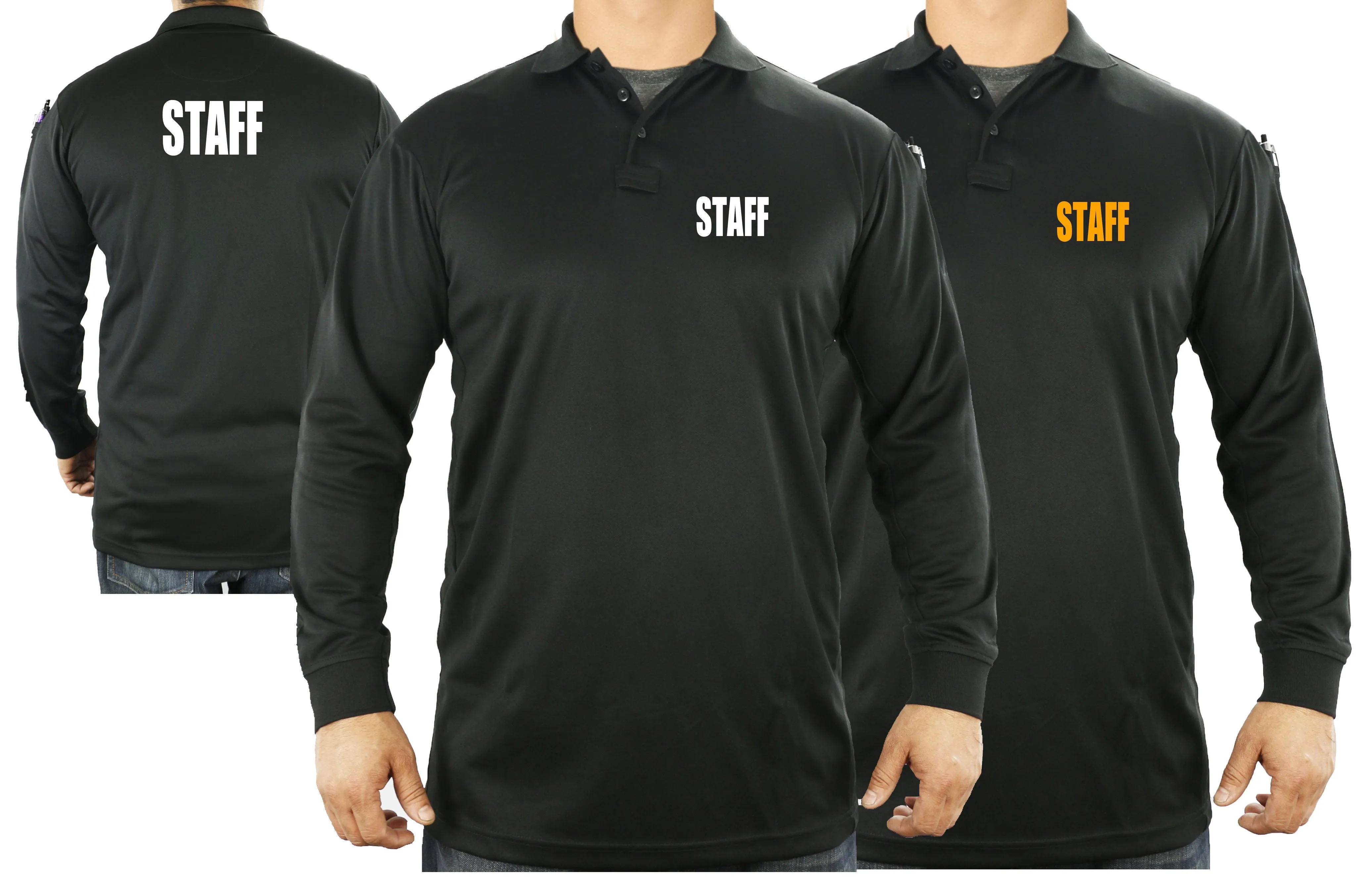 100% Polyester Staff Tactical Performance Polo Long Sleeve Shirt