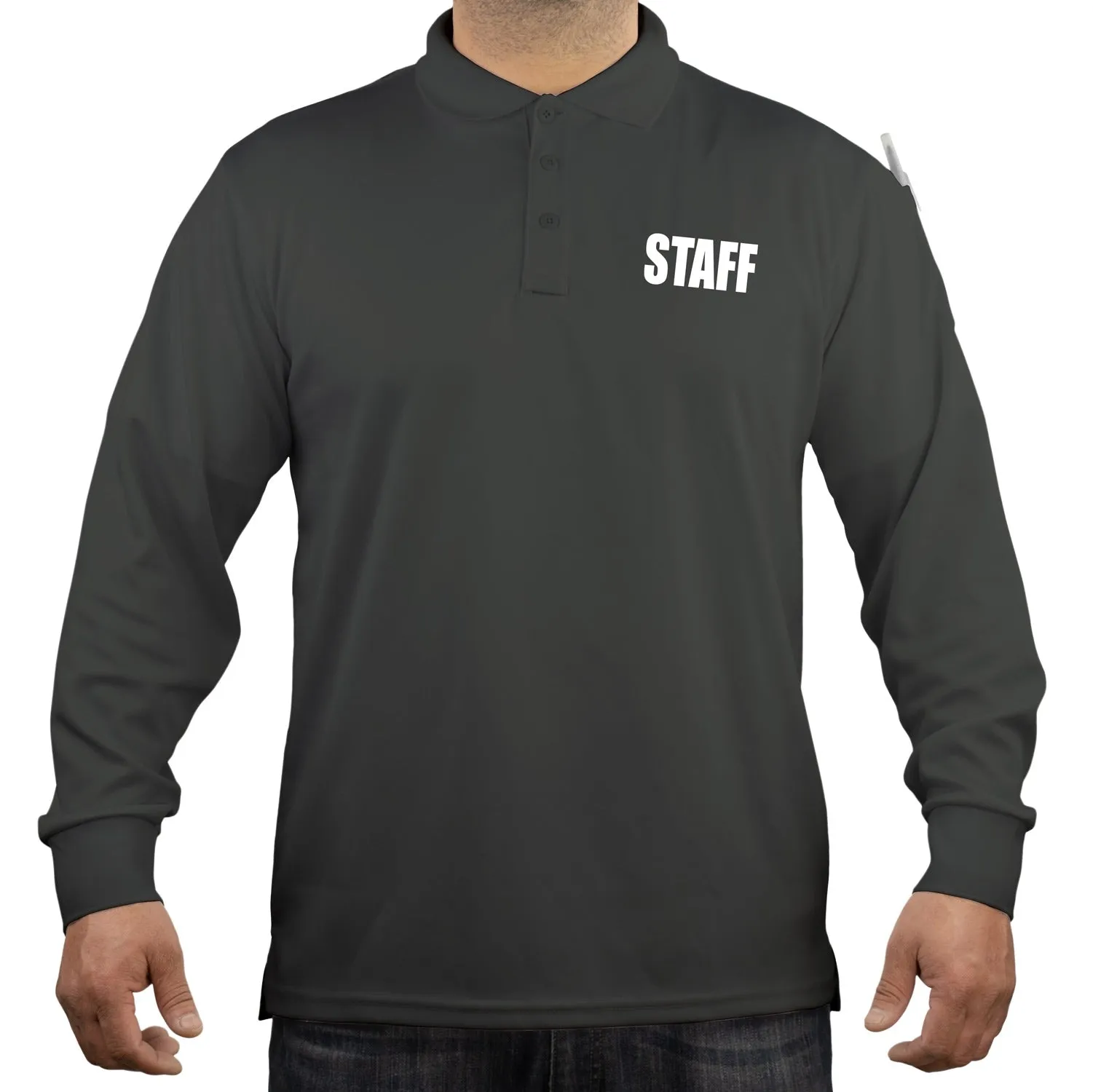 100% Polyester Staff Tactical Performance Polo Long Sleeve Shirt