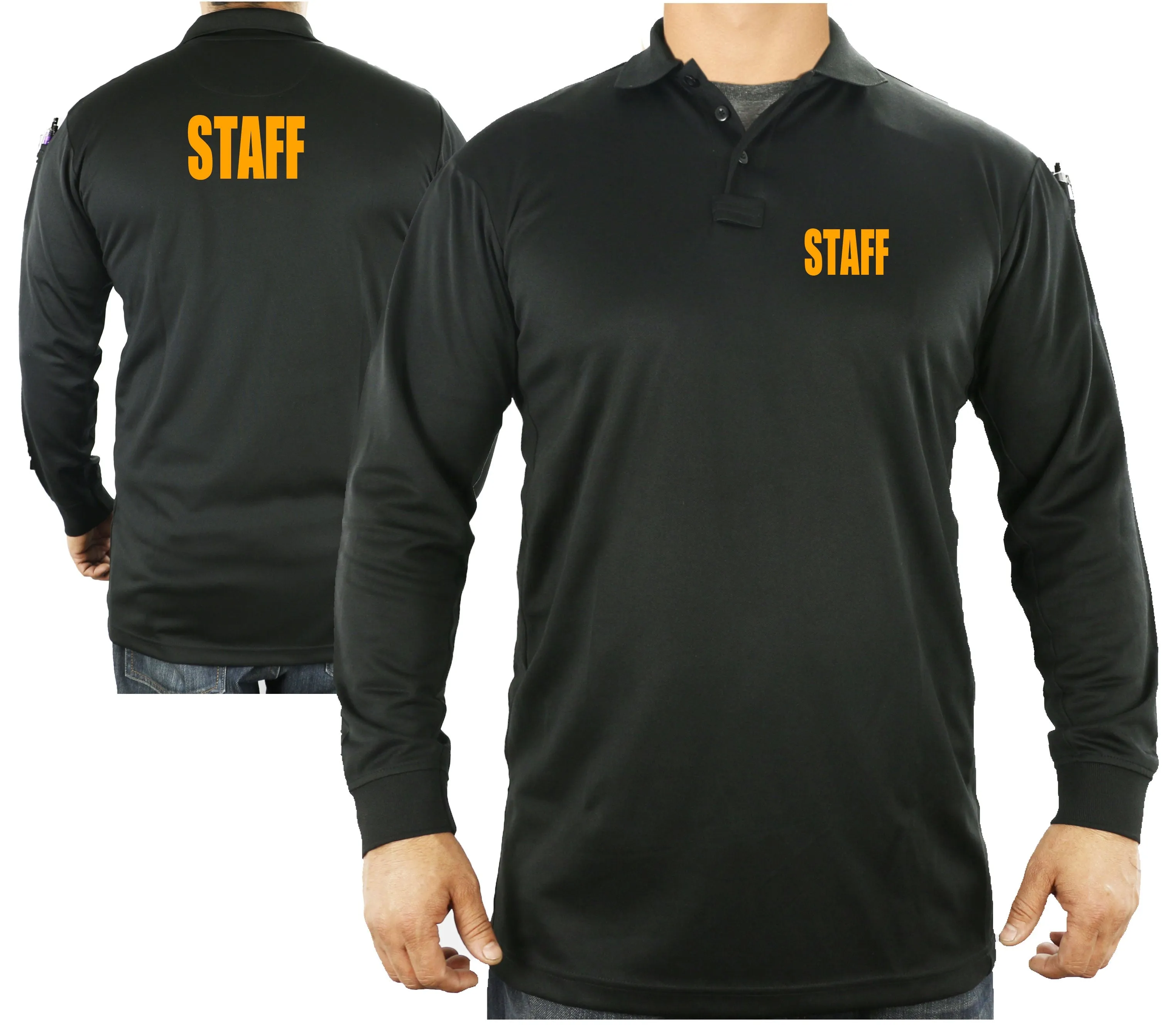 100% Polyester Staff Tactical Performance Polo Long Sleeve Shirt