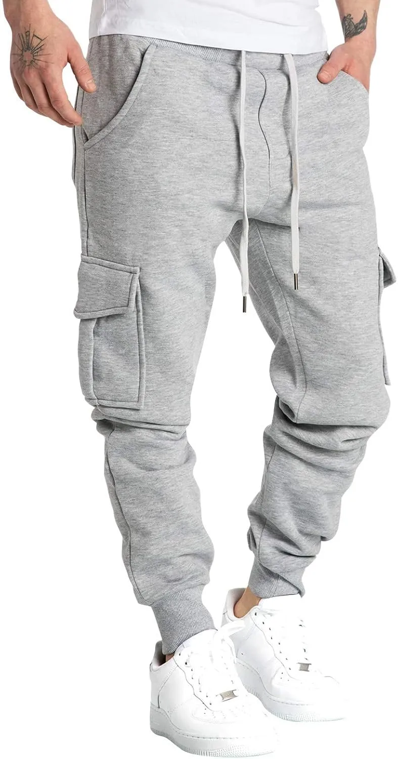 2023 Jogger Pants for Men, Men's Cargo Sweatpants Casual Joggers Athletic Plus Size Loose Stretch Baggy Trousers with Pocket