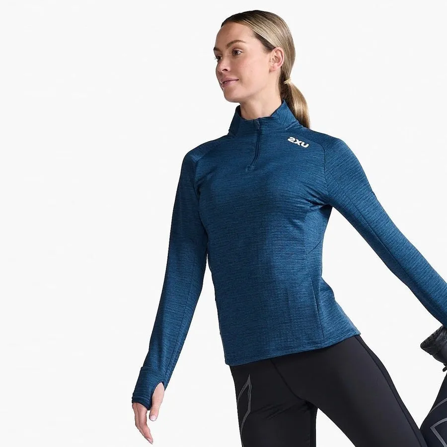 2XU Ignition 1/4 Zip Fleece | Moonlight / White Reflective | Womens