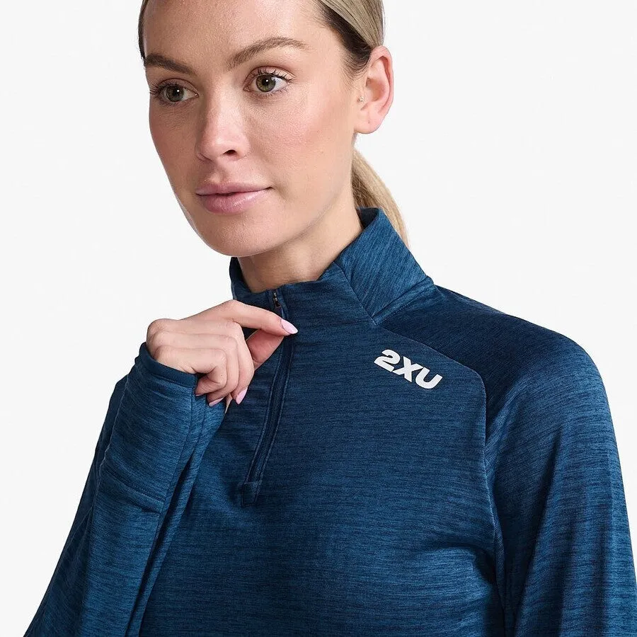 2XU Ignition 1/4 Zip Fleece | Moonlight / White Reflective | Womens