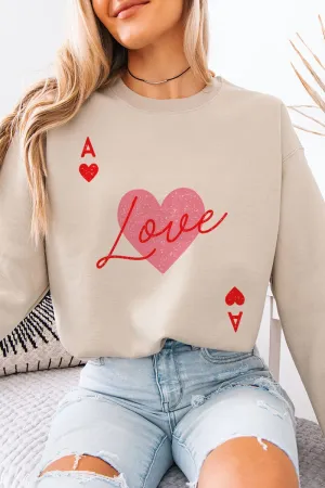Ace of Hearts with Heart Shape 'Love ' Valentine Day Sweatshirt