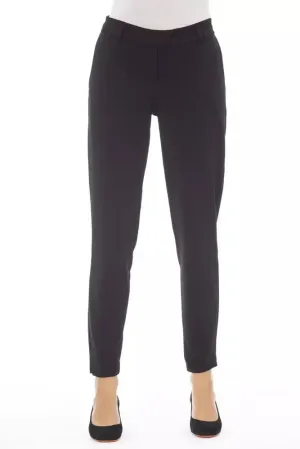 Alpha Studio Black Polyester Women Trouser