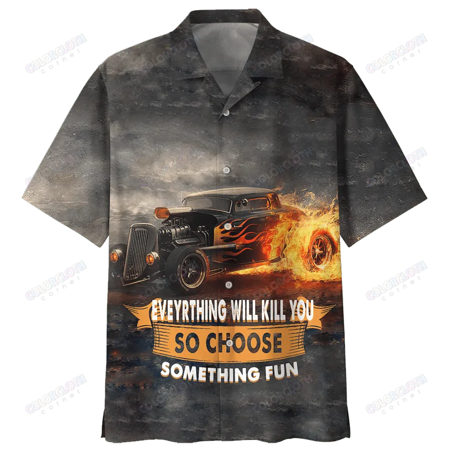 AMAZING HOT ROD ON FIRE HAWAIIAN SHIRT HL23604