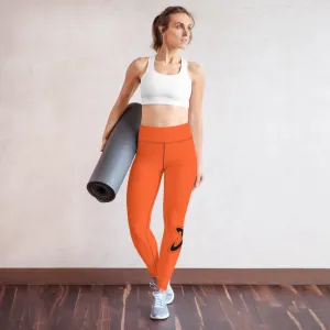 Athletic Apparatus Outrageous Orange Black logo V3 Yoga Leggings