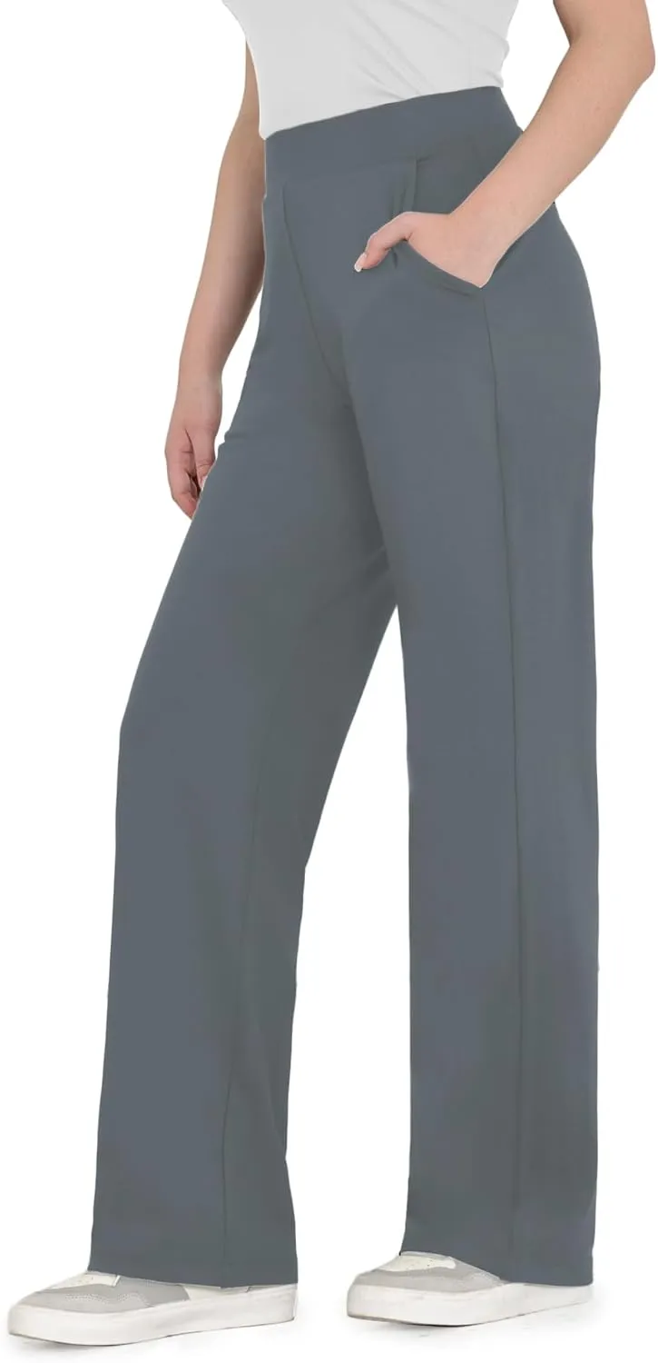 Bamans Dress Pants Women Bootcut Flare Leggings High Waisted Work Business Office Trousers Yoga Slacks with Pockets