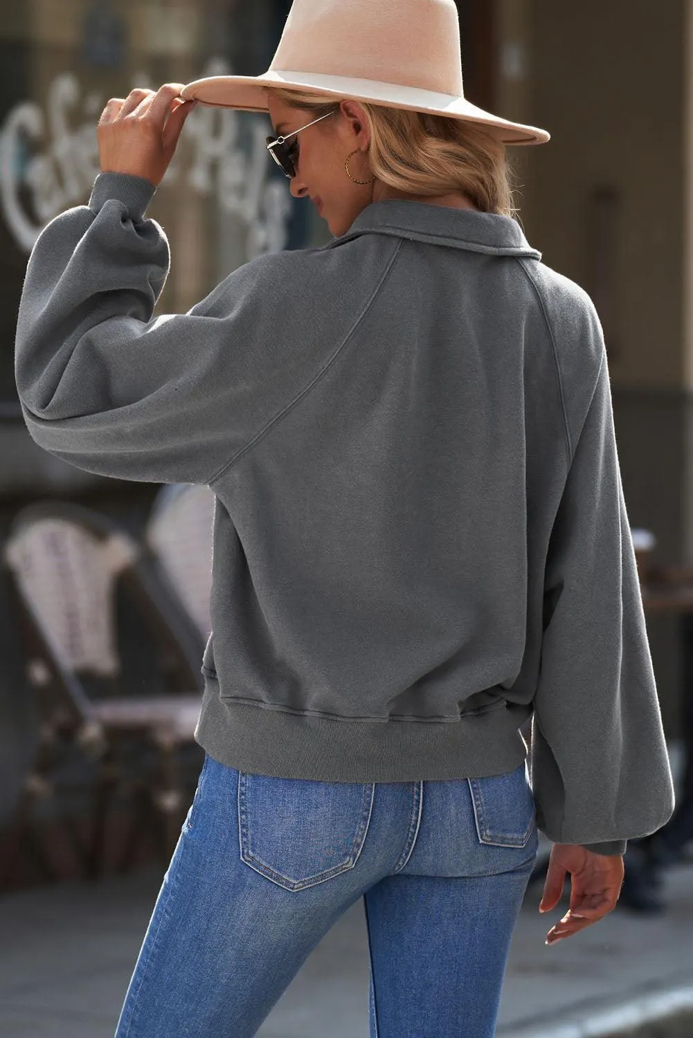 Beautiful Mindset Collared Sweatshirt