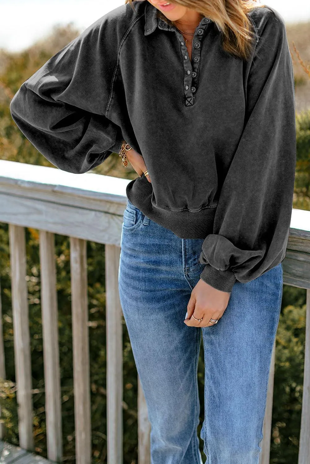 Beautiful Mindset Collared Sweatshirt