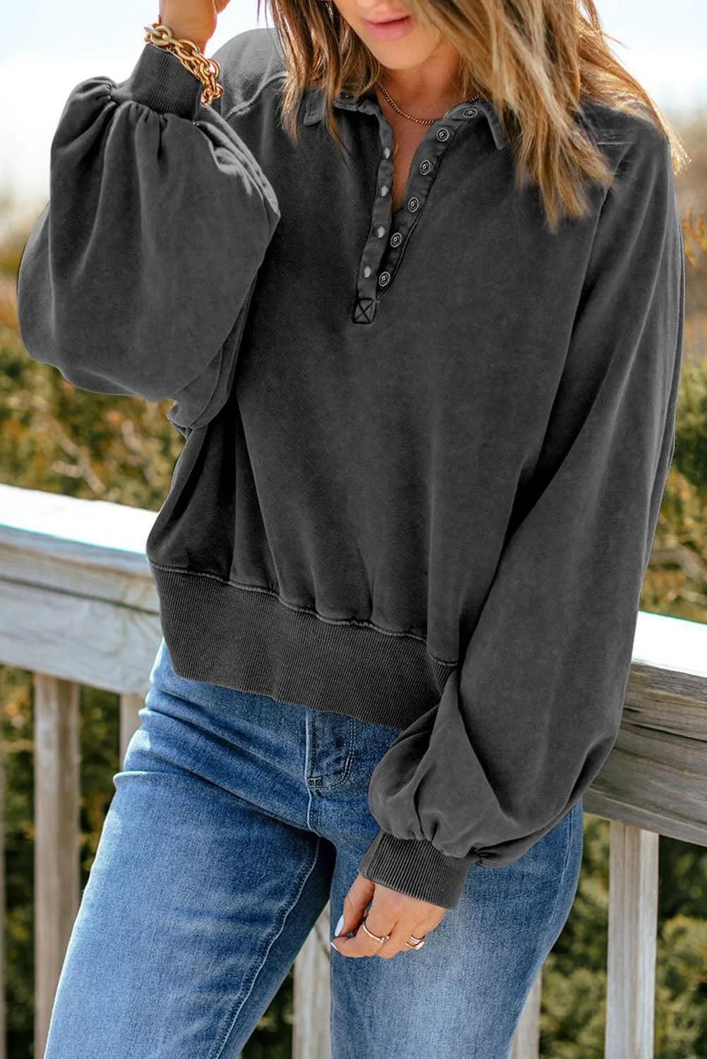 Beautiful Mindset Collared Sweatshirt