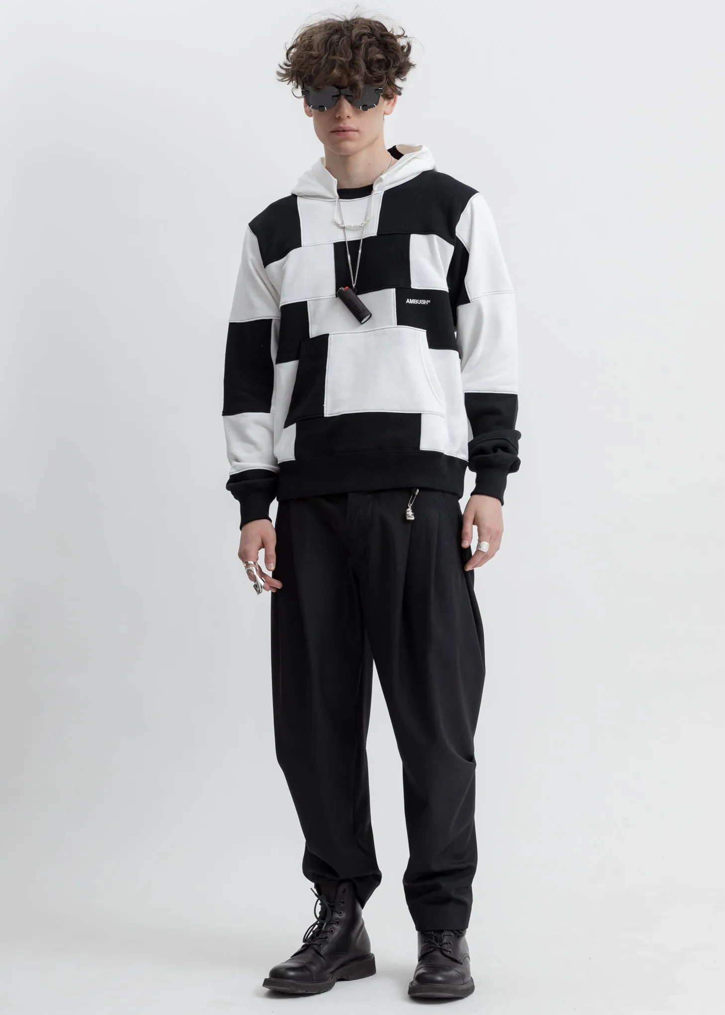 Black & White Panel Hoodie