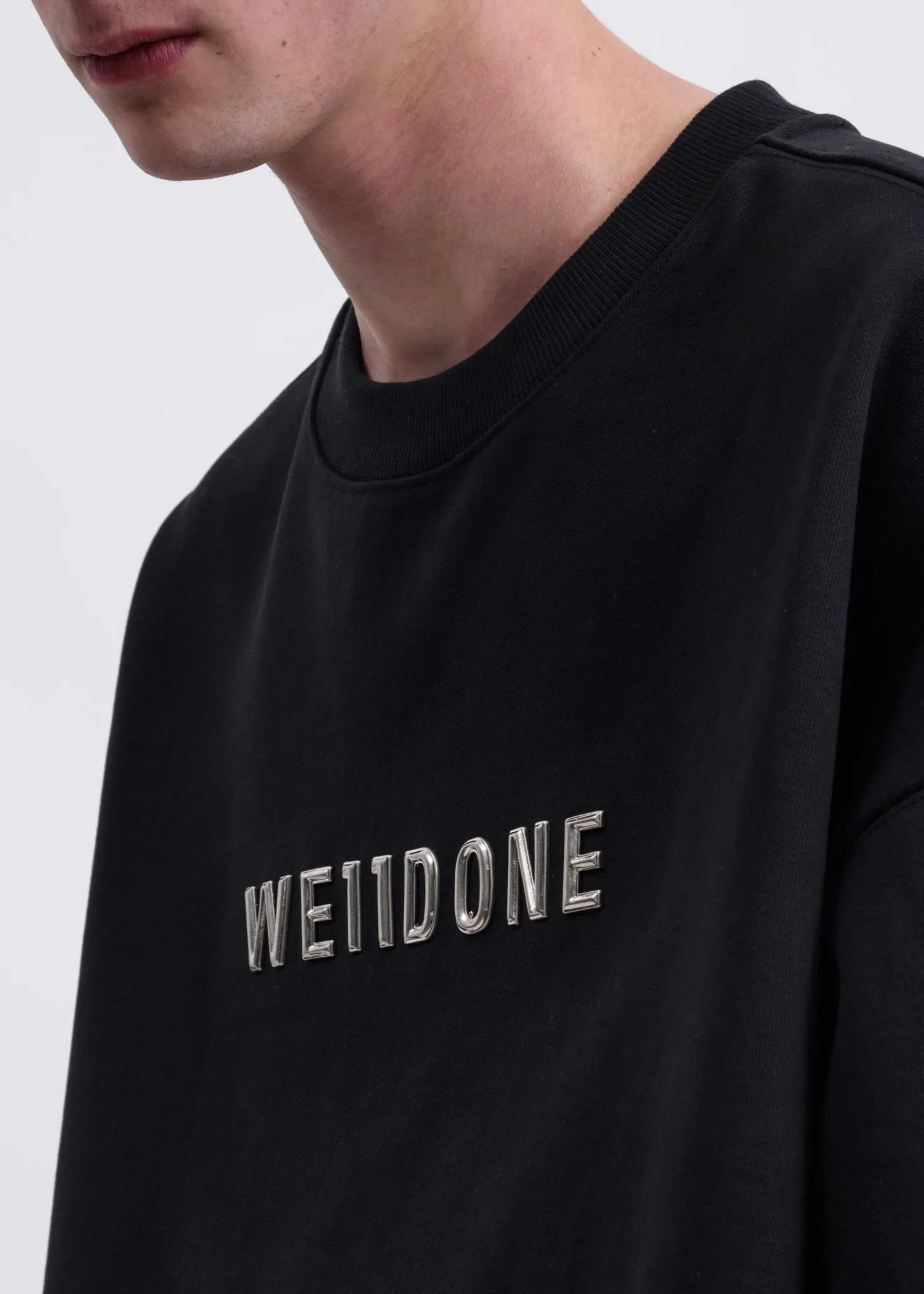 Black Logo Studded  Sweater