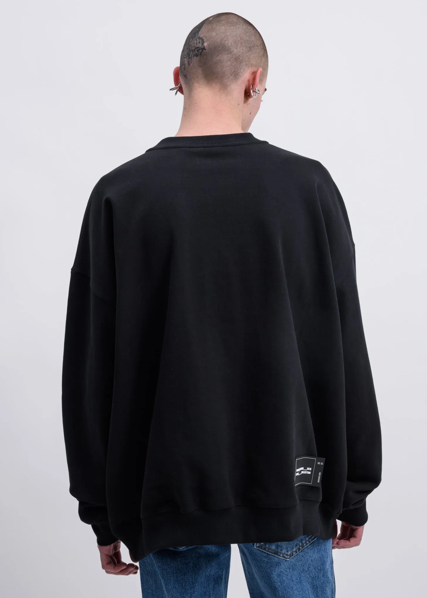 Black Logo Studded  Sweater