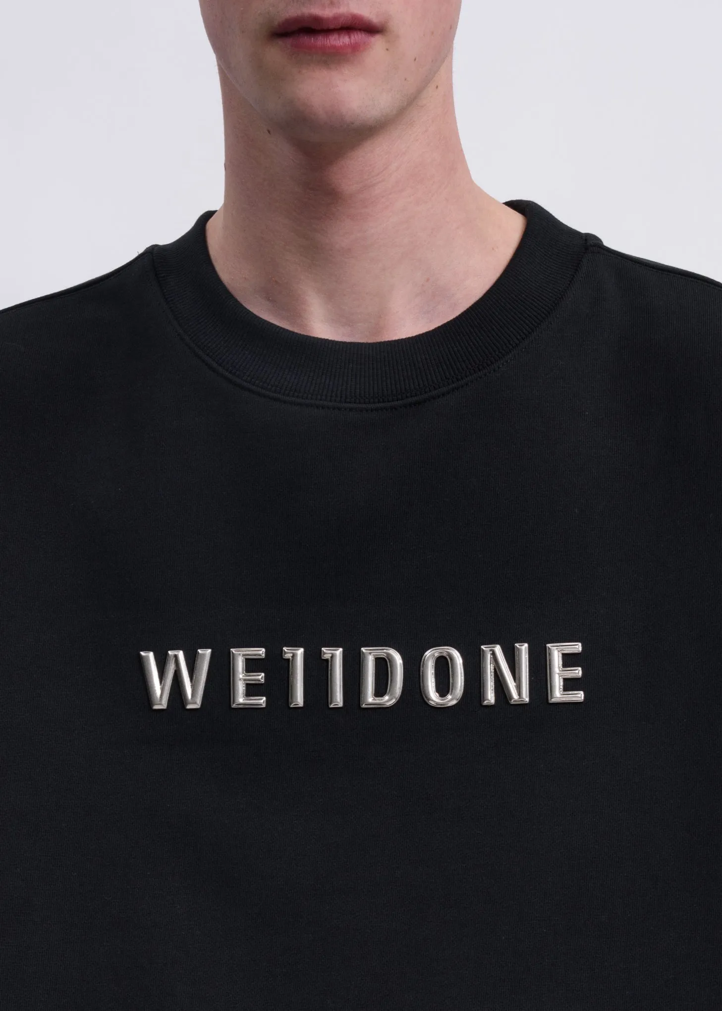 Black Logo Studded  Sweater