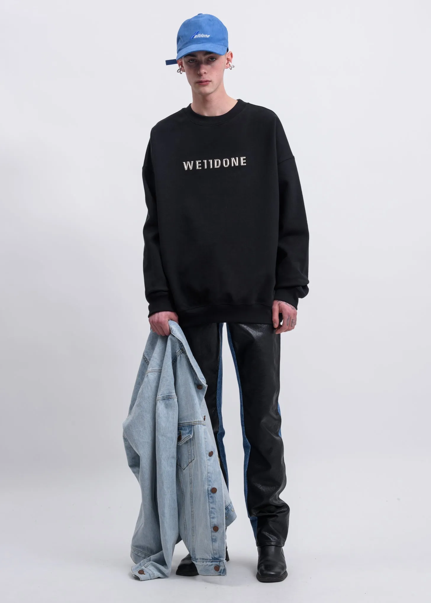 Black Logo Studded  Sweater