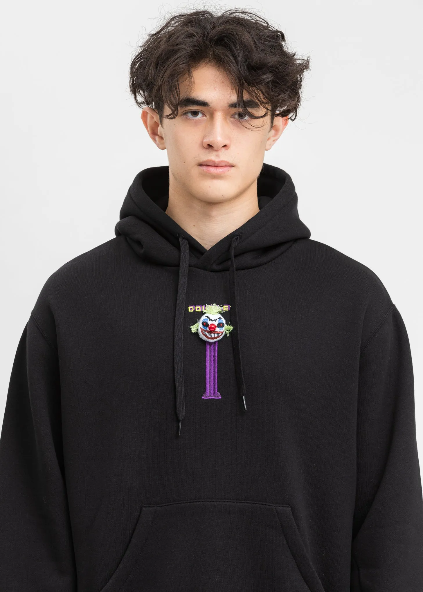 Black Puppet Embroidery Hoodie