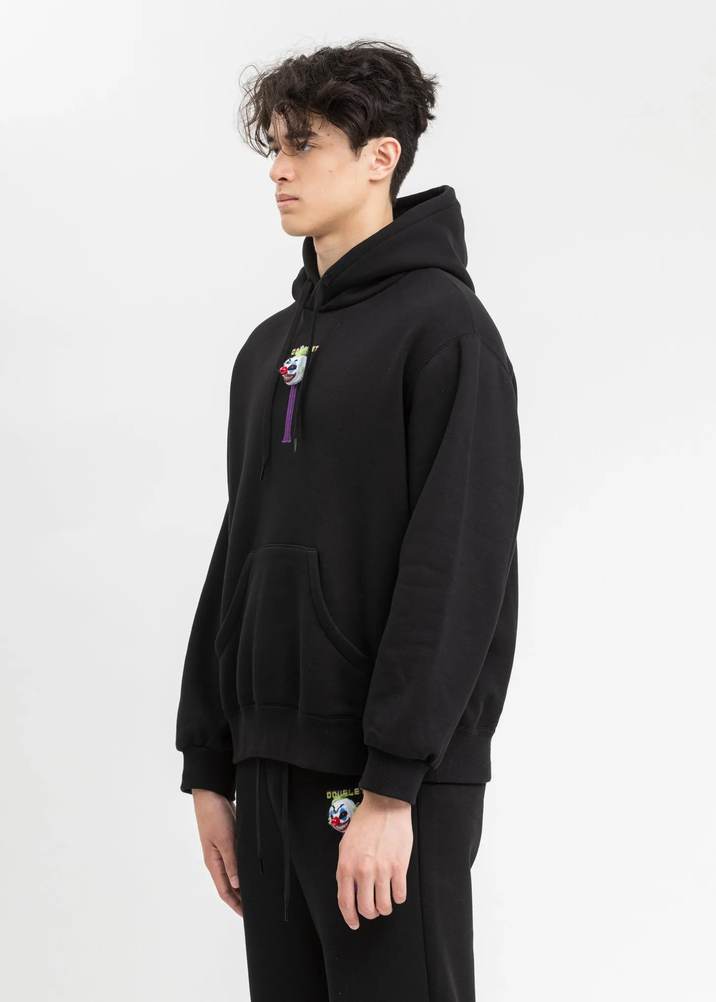 Black Puppet Embroidery Hoodie