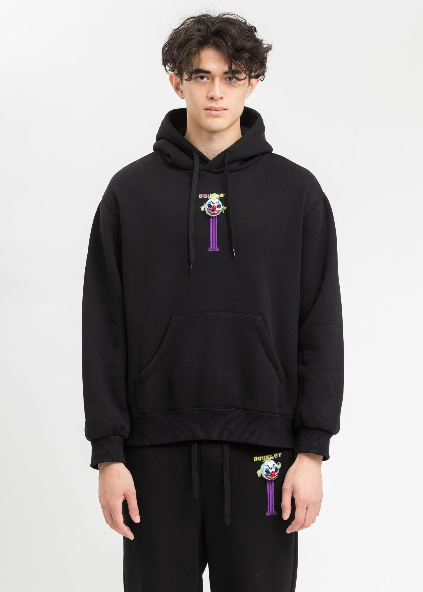Black Puppet Embroidery Hoodie