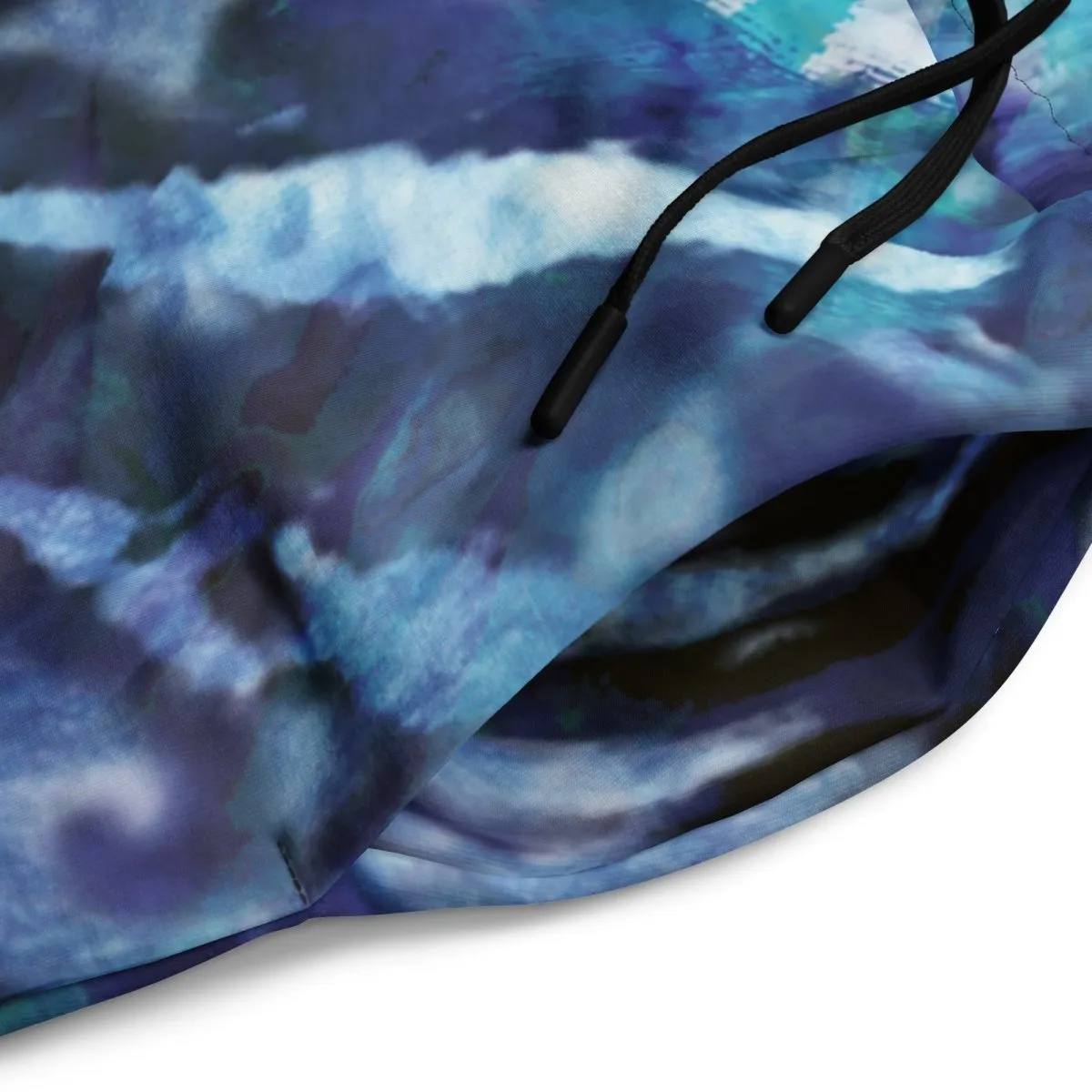 Blue Tie-Dye Eco-Friendly Joggers – Retro Wide-Leg Style 2XS-6XL