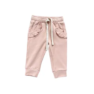 Blush Pink Ruffle Pocket Joggers