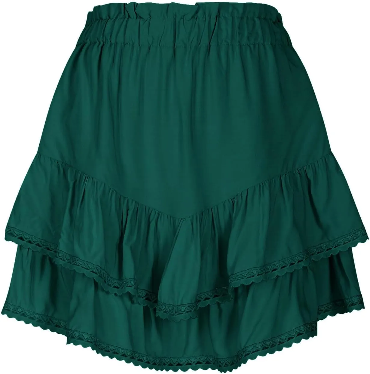 Borniu Tennis Skirt Knee Length High Waist Skort Skirts for Women Golf Pleated Flowy Swing Layering Ruffle Mini Skirt Summer
