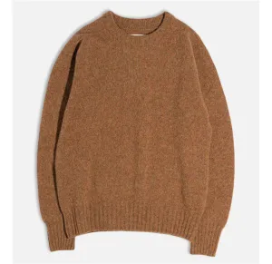 Brushed Shetland Crew in Rust