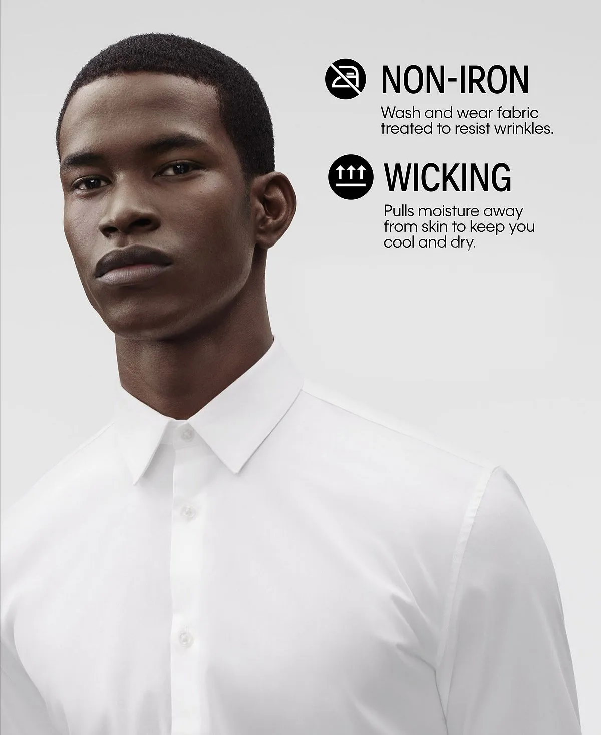 Calvin Klein Men's Slim Fit Non Iron Performance Herringbone Collar Dress Shirt
