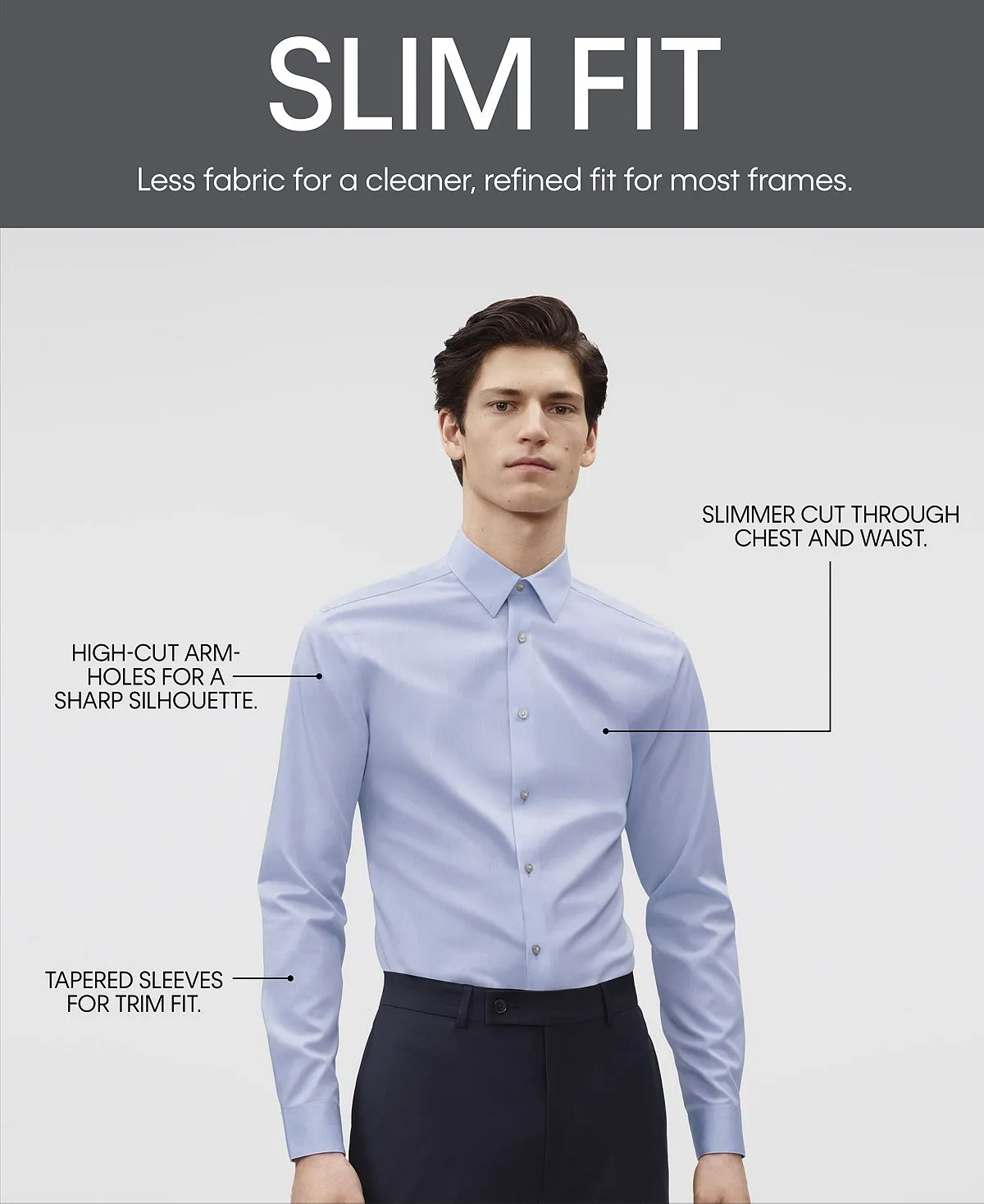 Calvin Klein Men's Slim Fit Non Iron Performance Herringbone Collar Dress Shirt