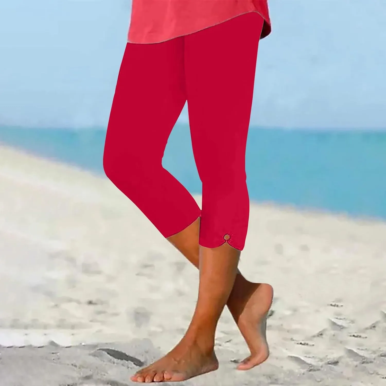 Capri Leggings for Women Dressy Cropped High Waist Yoga Pants Workout Pants Compression Leggings Stretchy Capris