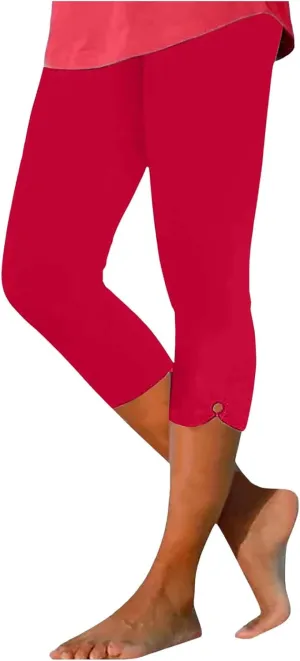 Capri Leggings for Women Dressy Cropped High Waist Yoga Pants Workout Pants Compression Leggings Stretchy Capris