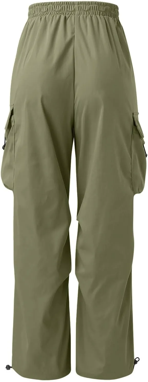 Cargo Pant for Men Drawstring Elastic Waist Multi Pockets Casual Stretch Combat Work Pants