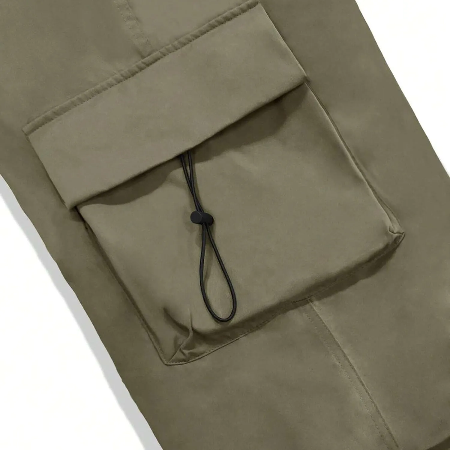 Cargo Pant for Men Drawstring Elastic Waist Multi Pockets Casual Stretch Combat Work Pants