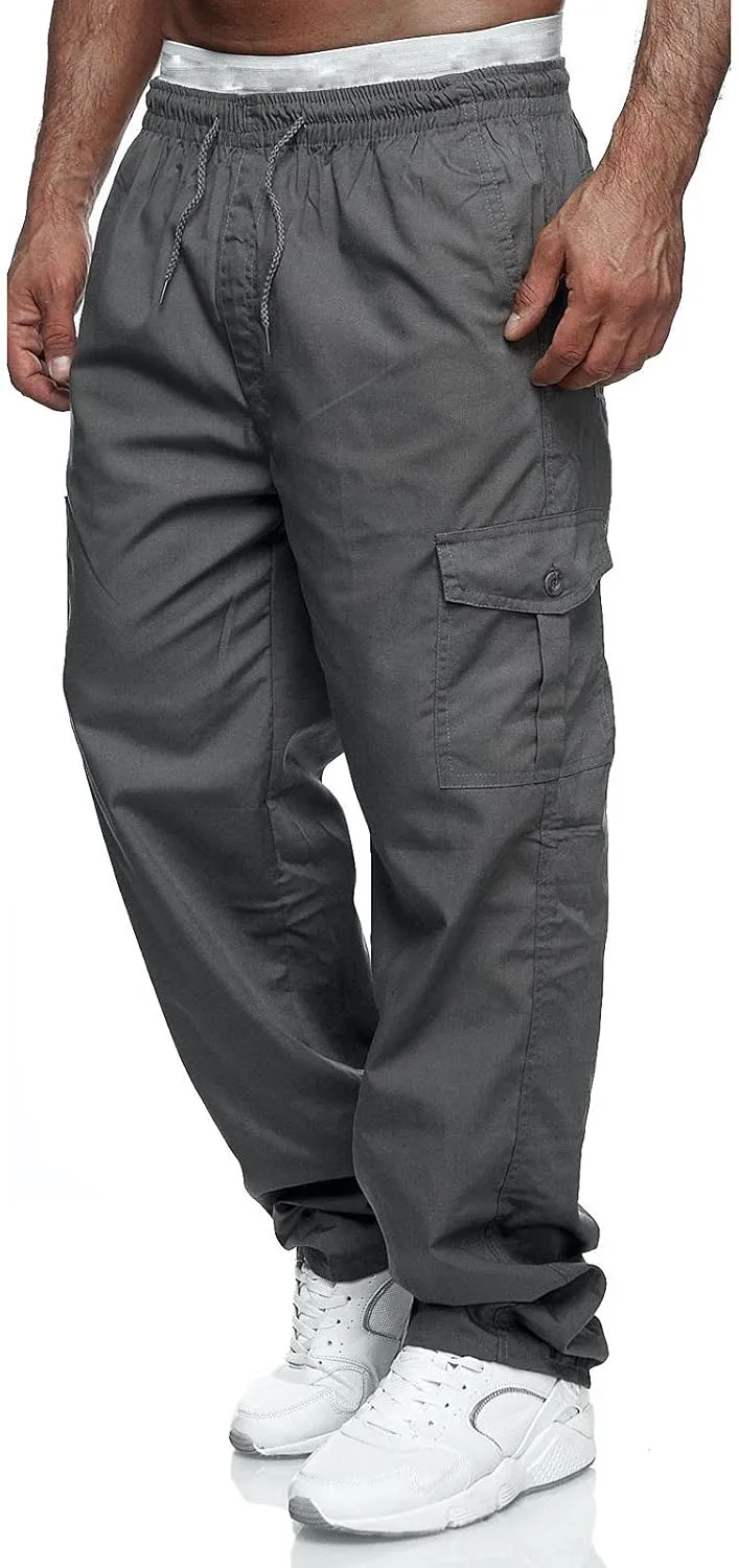 Cargo Pants for Men Relaxed Fit Loose Workout Jogger Cargo Pant Mens Sports Pants Men's Fashion Loose Handsome Pocket