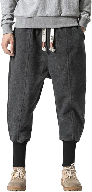 Cargo Pants for Men Relaxed Fit Mens Cargo Pants Waist Solid Color Pants Pocket Loose Fleece Casual Pants Men Fashion