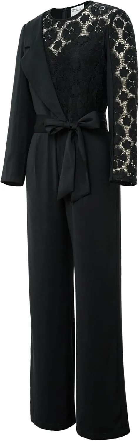 CHIC STAR Womens Lace Asymmetric Jumpsuit