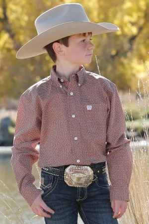 Cinch Boy's Match Dad Geometric Print Button-Down Western Shirt MTW7060320