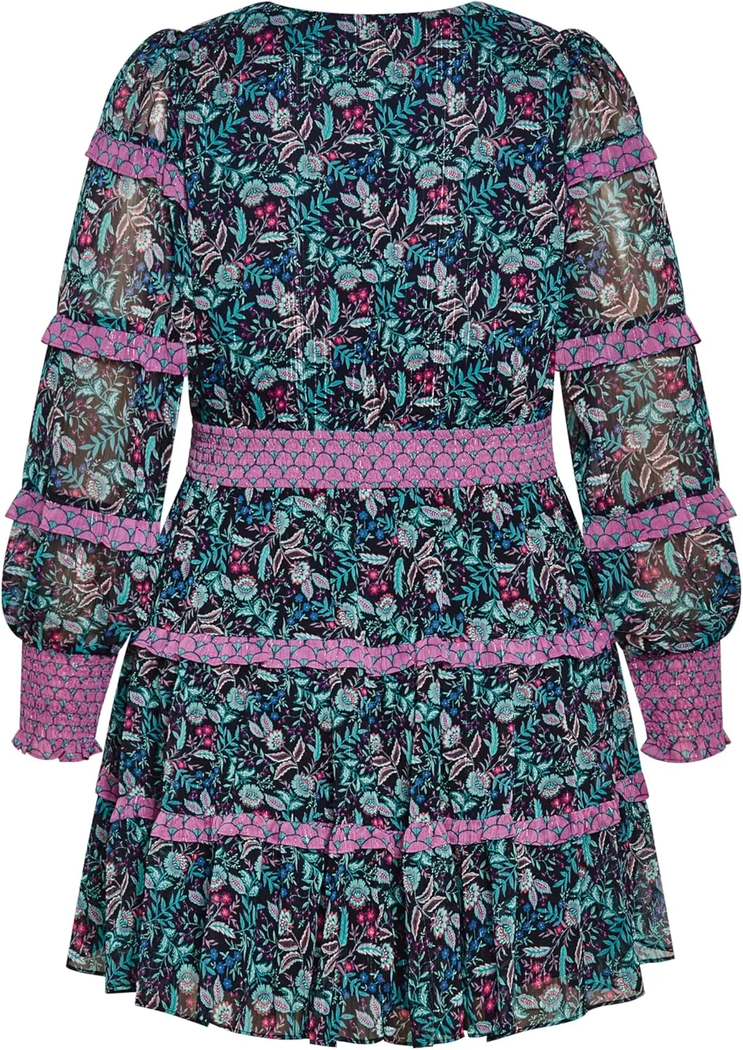 City Chic Plus Size Hollie Print MINI Dress in Peaceful Paisley