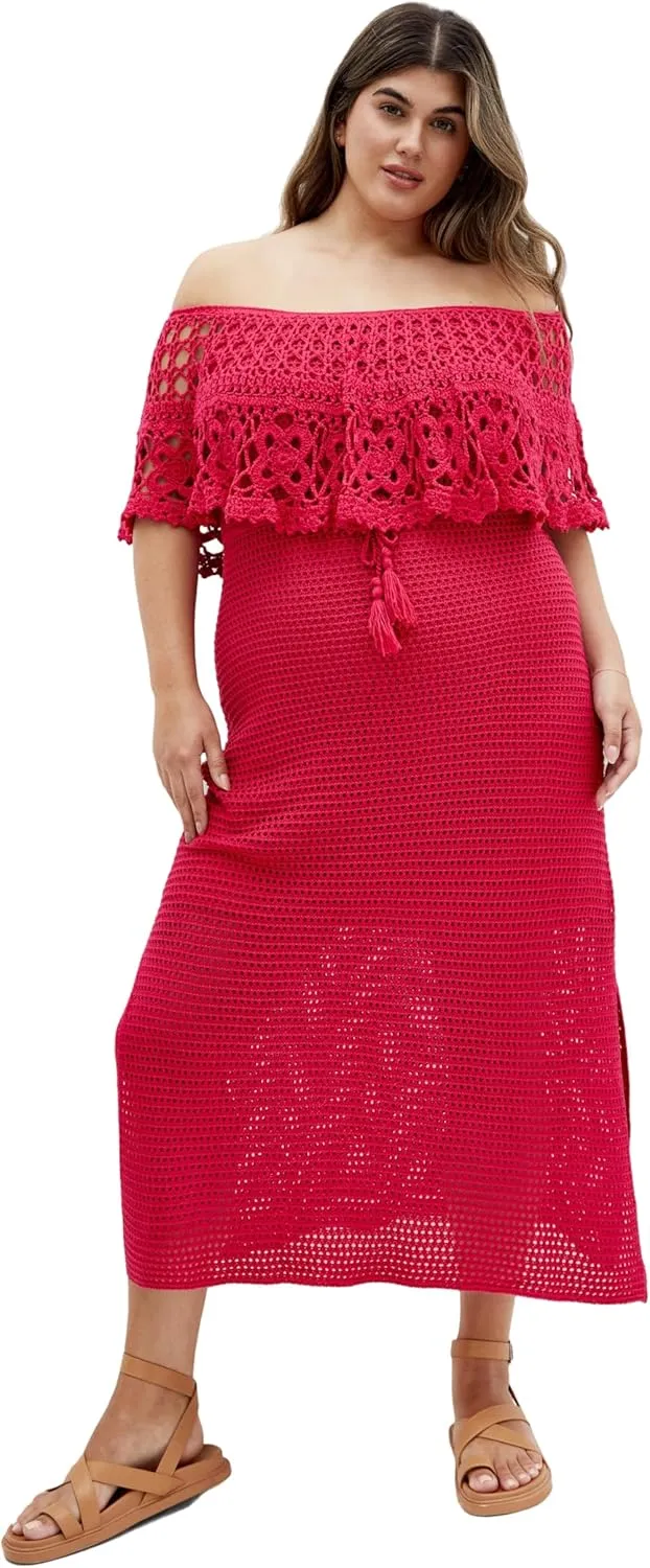 City Chic Women's Plus Size Dress - Callie Crochet