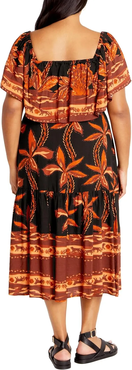 City Chic Women's Talia Border Maxi Dress
