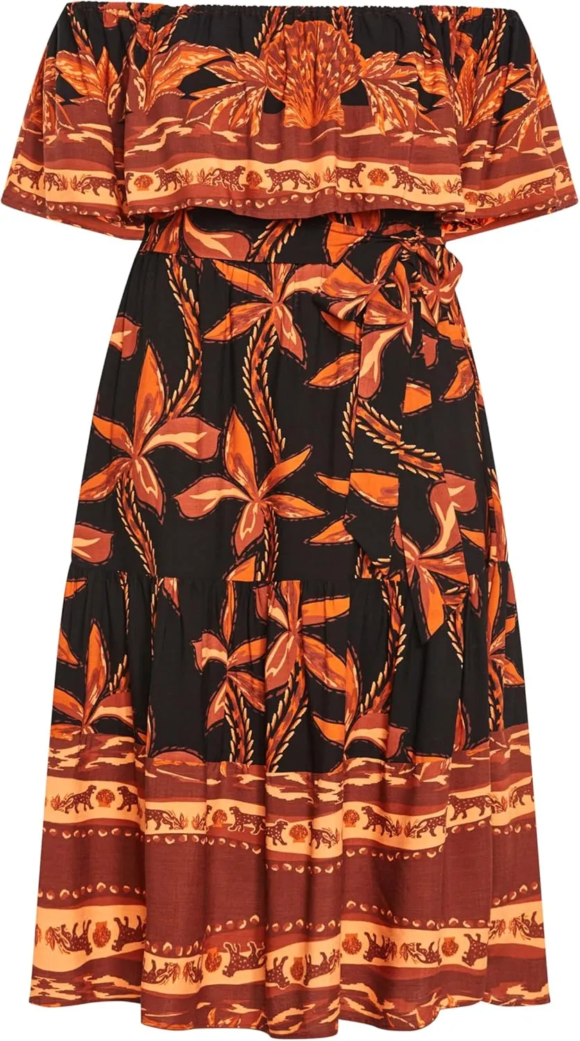 City Chic Women's Talia Border Maxi Dress