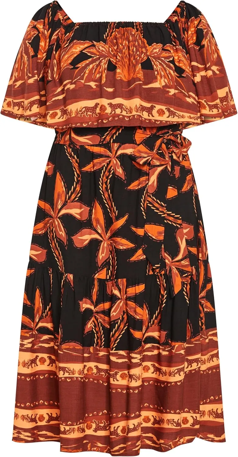 City Chic Women's Talia Border Maxi Dress