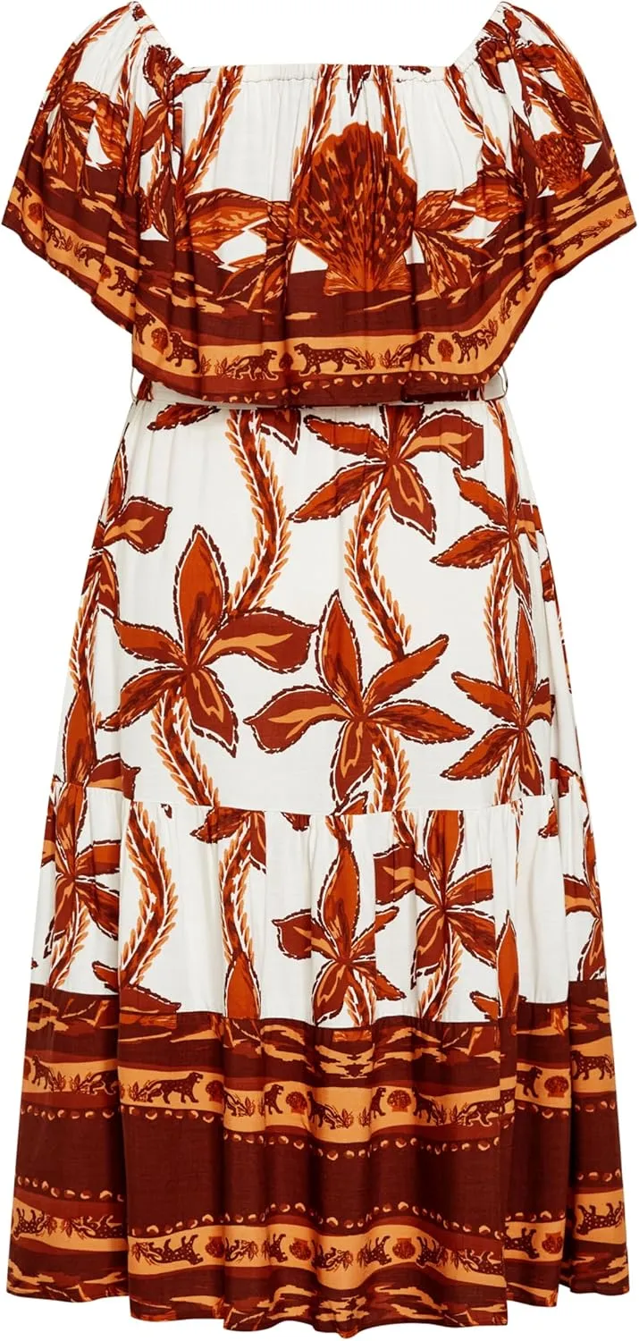 City Chic Women's Talia Border Maxi Dress