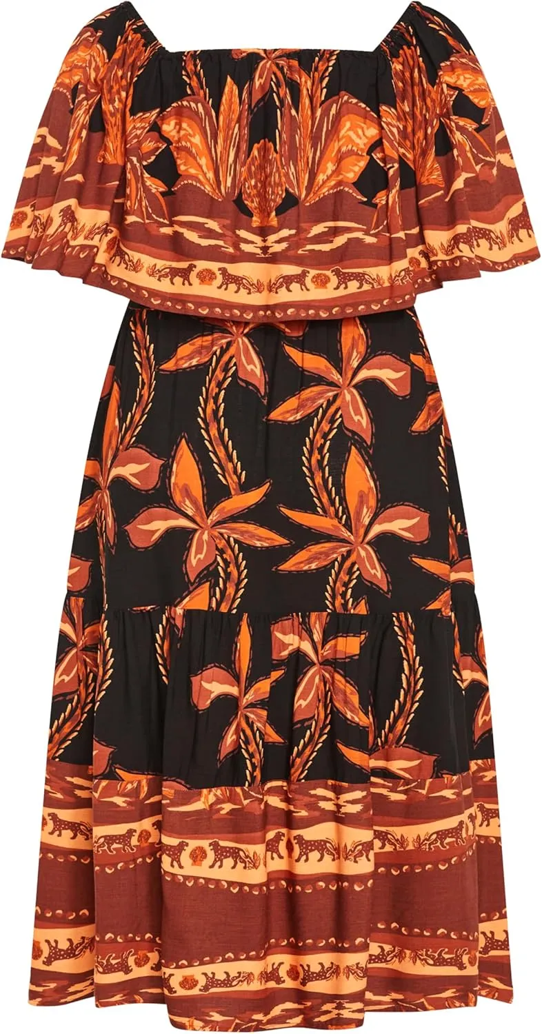 City Chic Women's Talia Border Maxi Dress