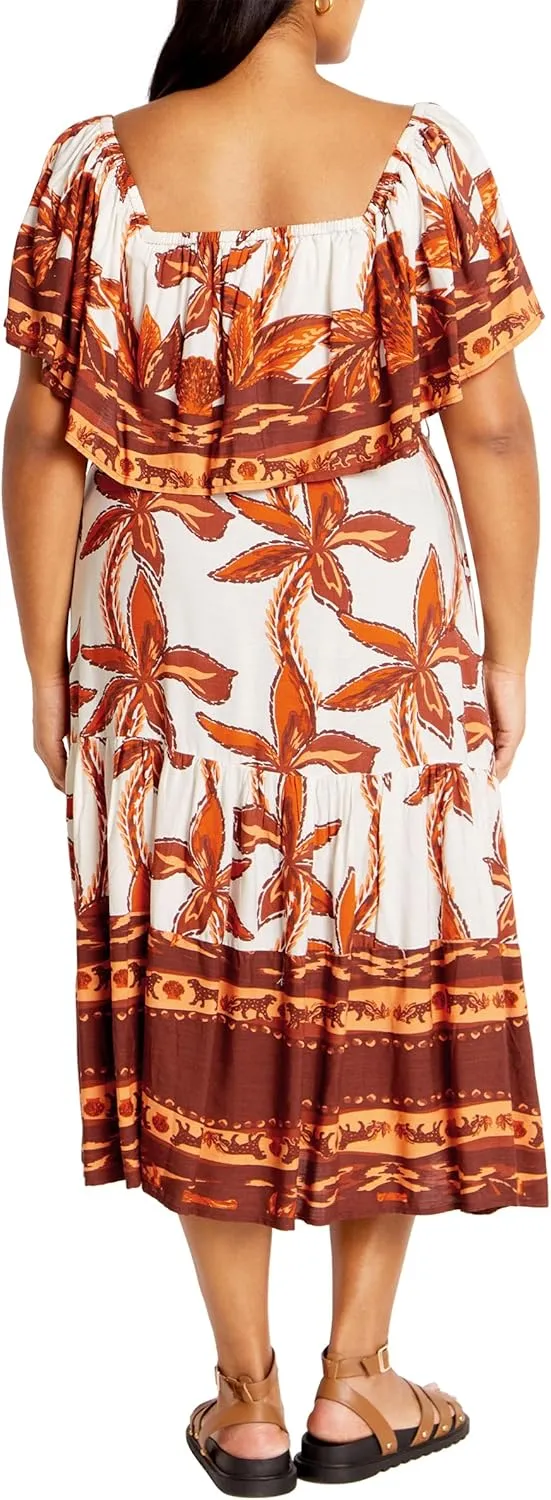 City Chic Women's Talia Border Maxi Dress