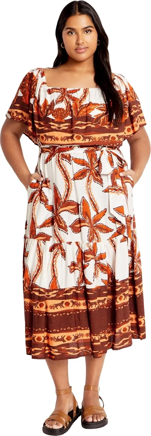 City Chic Women's Talia Border Maxi Dress