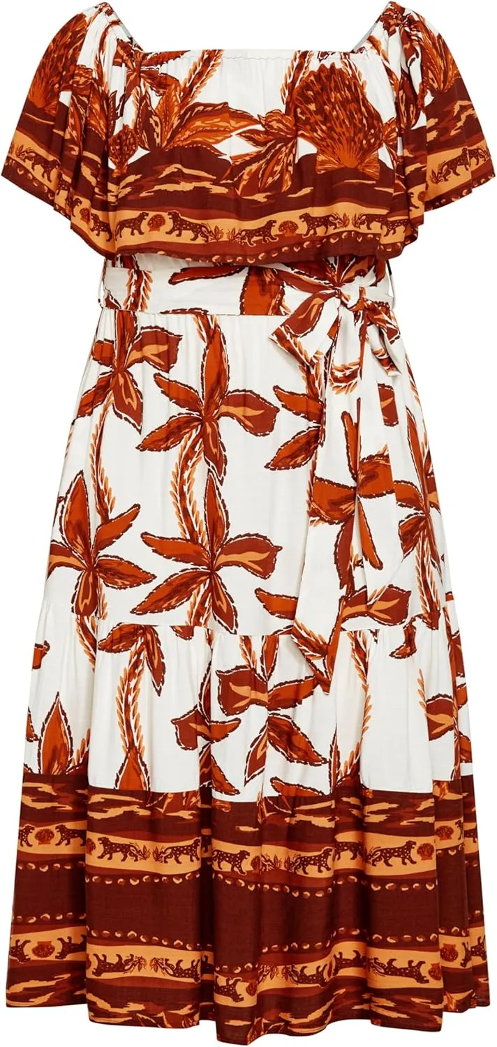 City Chic Women's Talia Border Maxi Dress