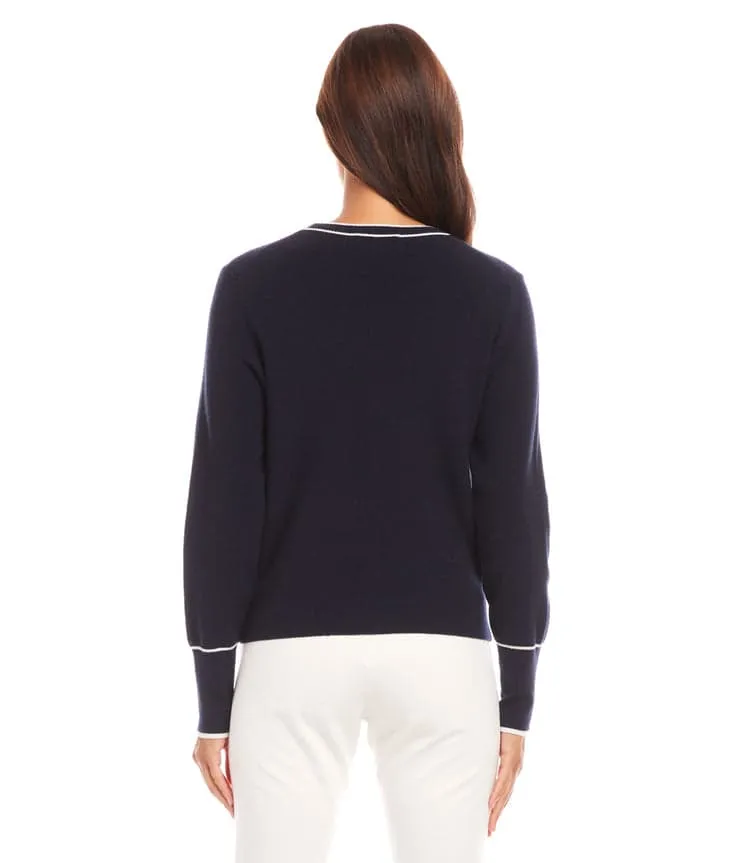 Contrast Trim Cardigan
