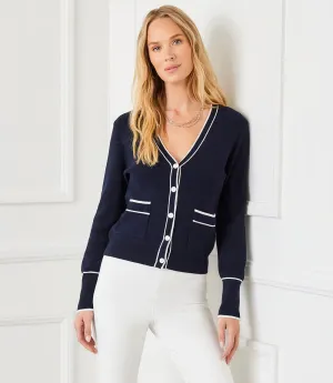 Contrast Trim Cardigan